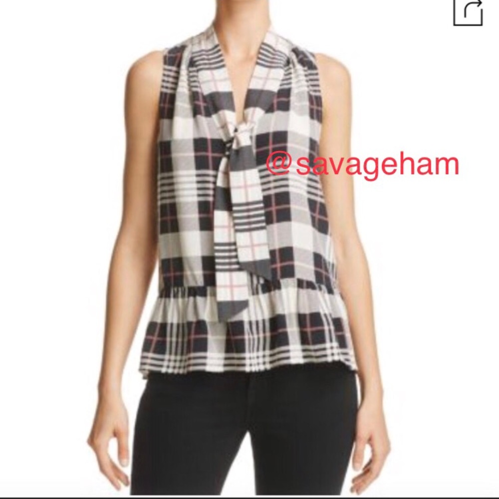 NWT JOIE Estero Front Tie Silk Print Blouse